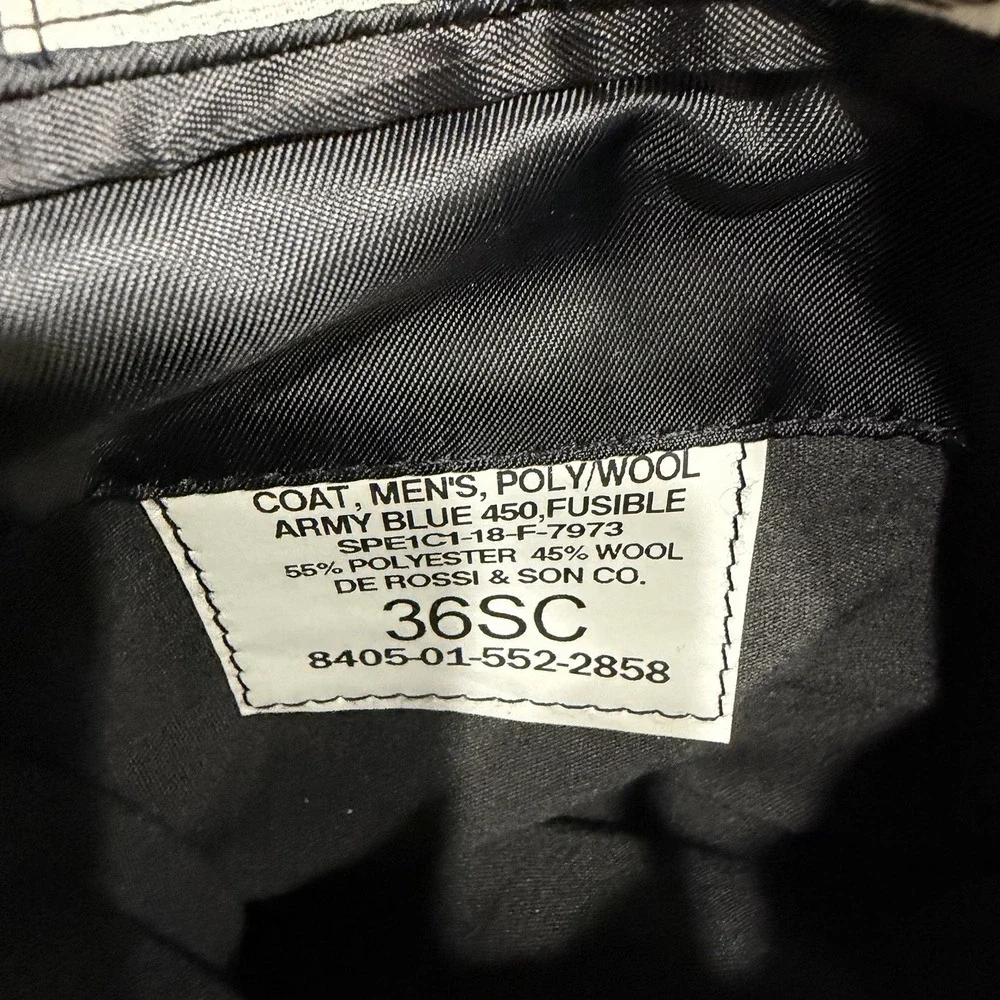 U.S. Army Dress Blue Uniform Coat‎ 36SC DeRossi & Son DSCP Blue 450 Gold Trim